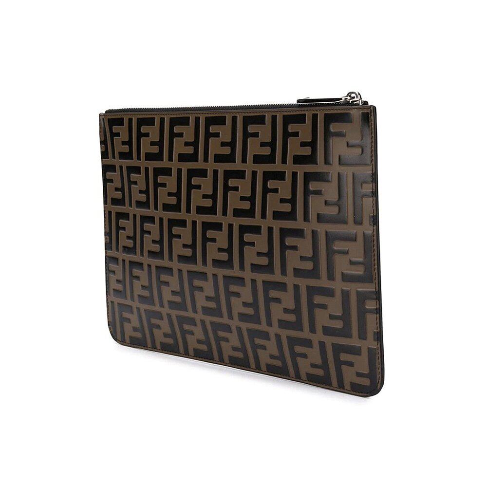 fendi芬迪男士褐色拼接手拿包日常日常百搭7n0078a5tlf0h3c男士包袋