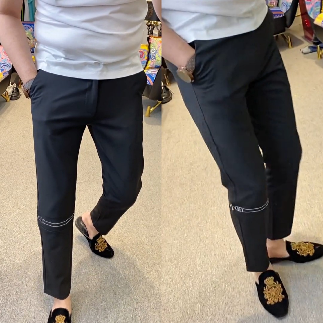 88818 欧货时尚男士新款个性休闲西裤商务休闲潮流纯色小脚百搭裤