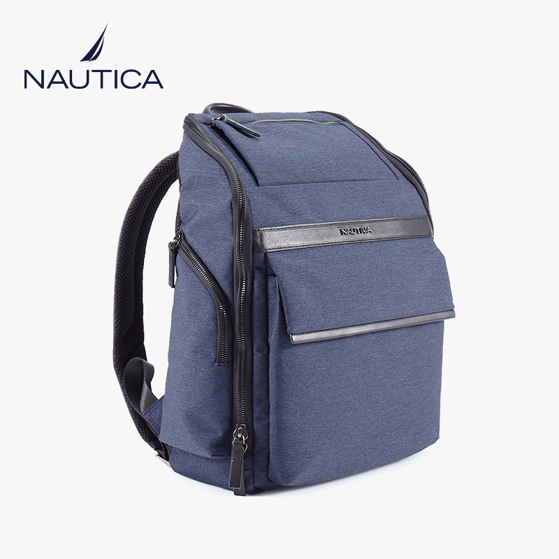 nautica诺帝卡背包商务旅行多功能翻盖双肩包大帆船10400111双肩背包