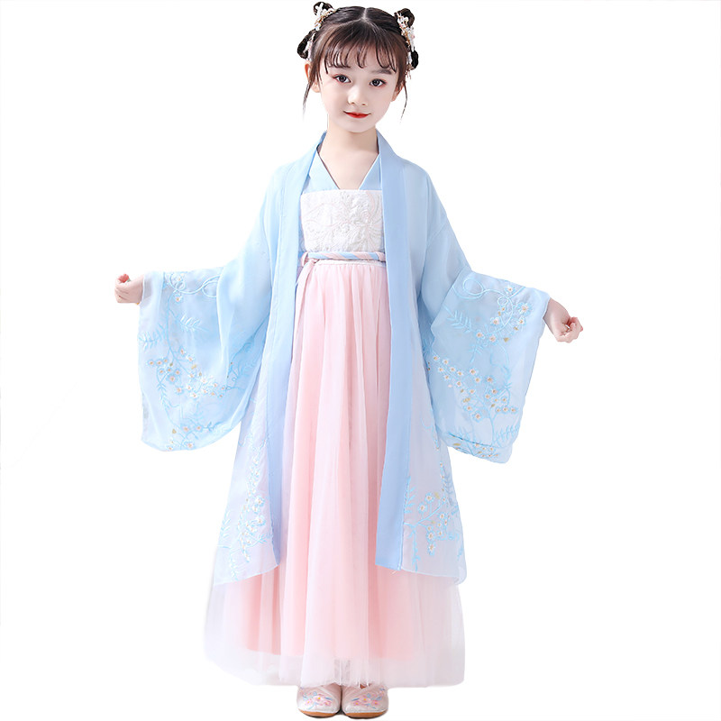 儿童襦裙汉服童装轻纱裙子中大仙女飘逸古装唐装