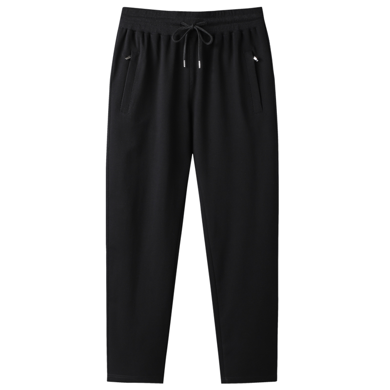 休闲运动裤男士宽松直筒纯棉长裤百搭春秋季新款透气大码针织卫裤