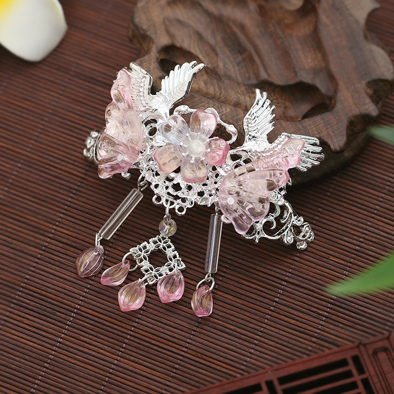 风发仙气古风冠汉束发配饰女流流苏步摇明制顶发饰