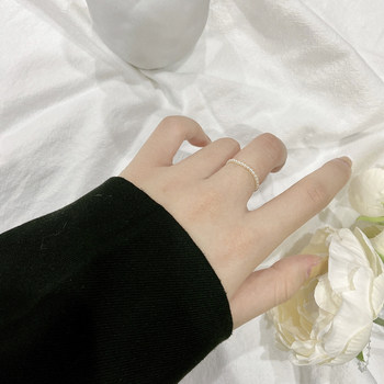 ງາມ temperament niche pearl beaded ring simple ins style French romantic index finger ring students tail ring 1518