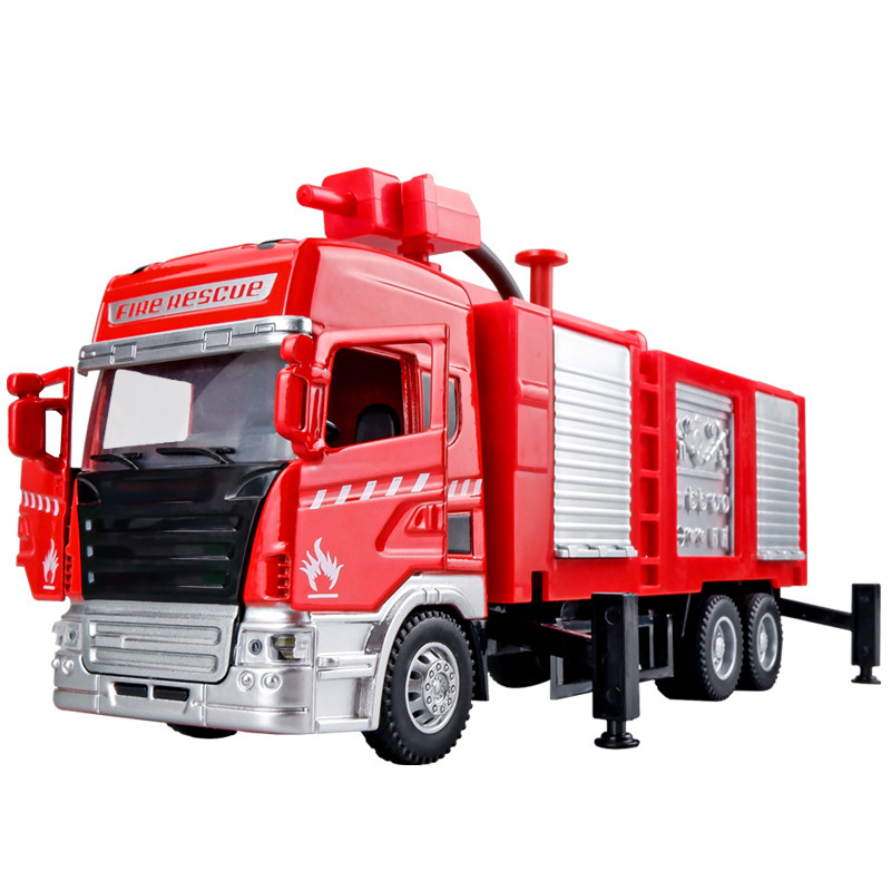 开门合金消防车玩具车大号可喷水车洒水洒水车车水惯性
