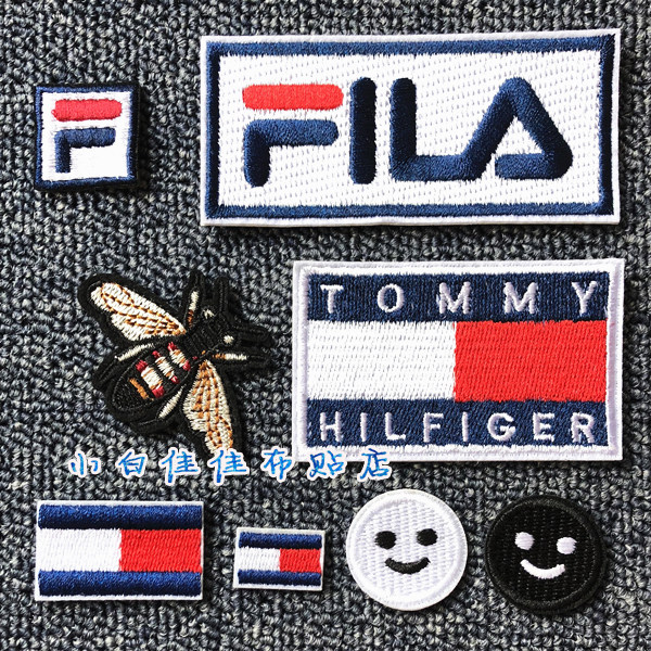 logo品牌刺绣徽章衣服t恤布贴蜜蜂笑脸