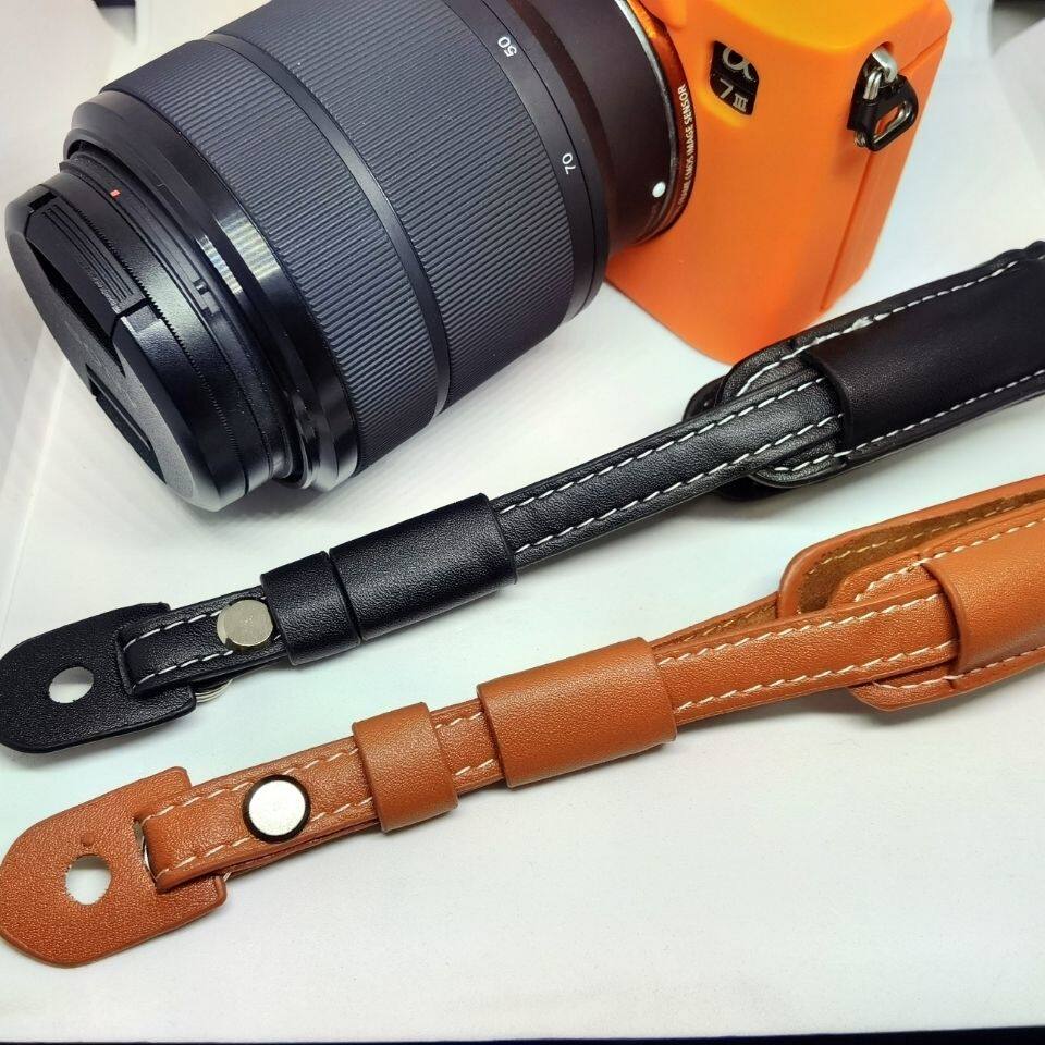 索尼微单单相机手腕带复古皮质适用于佳能单反相机腕带