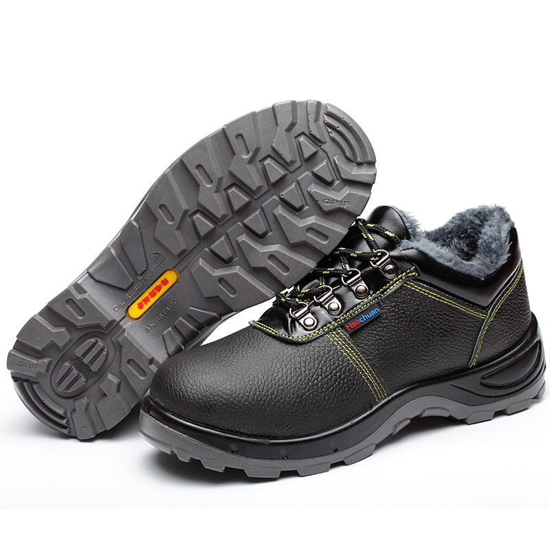 牛皮劳保鞋男加绒棉鞋注塑实心心底耐铁鞋防防护鞋