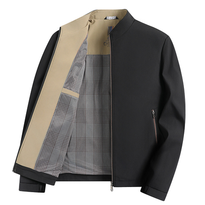 春季新款男士商务立领夹克外套