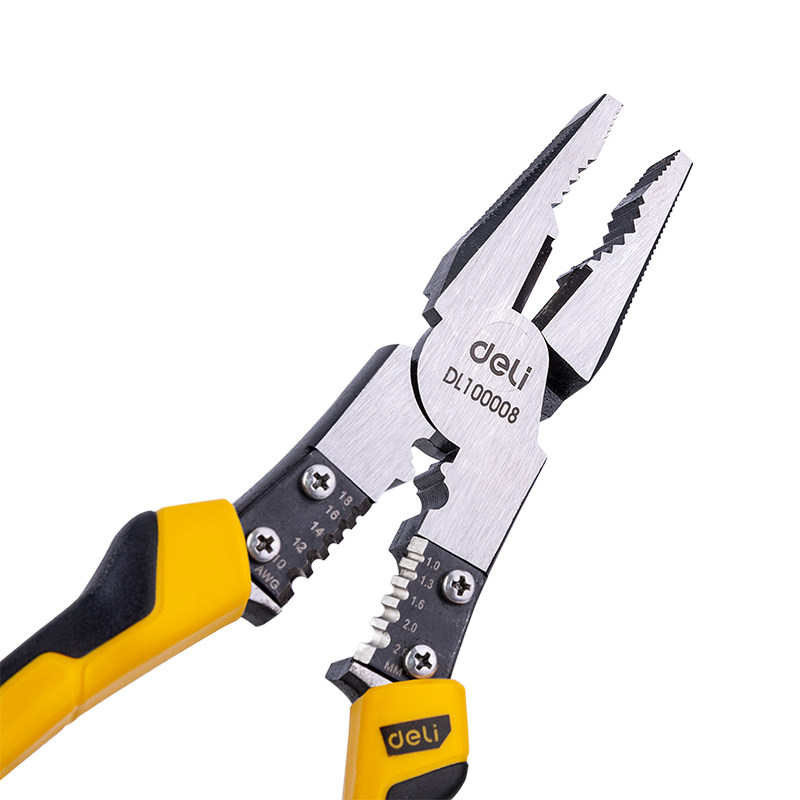 钳子得力多功能万用钢丝钳剥电工老虎老虎钳尖嘴钢丝钳