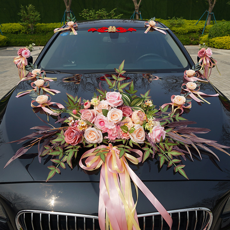 主婚车装装饰车头仿真婚车花车全套结婚车队婚车鲜花