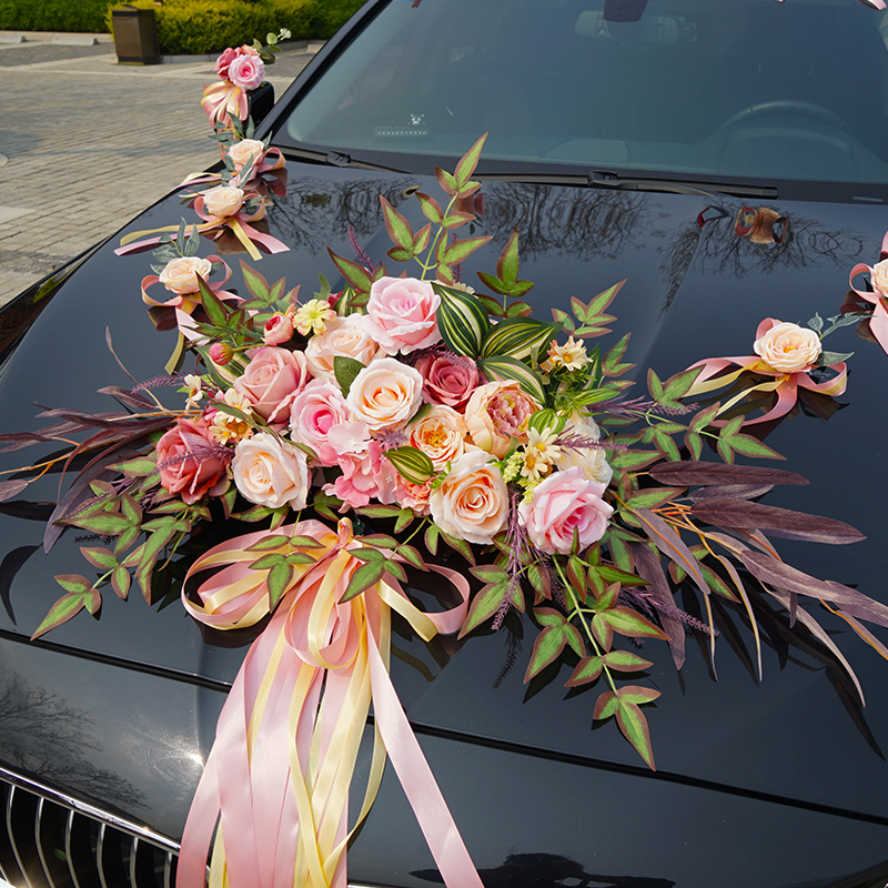 主婚车装装饰车头仿真婚车花车全套结婚车队婚车鲜花