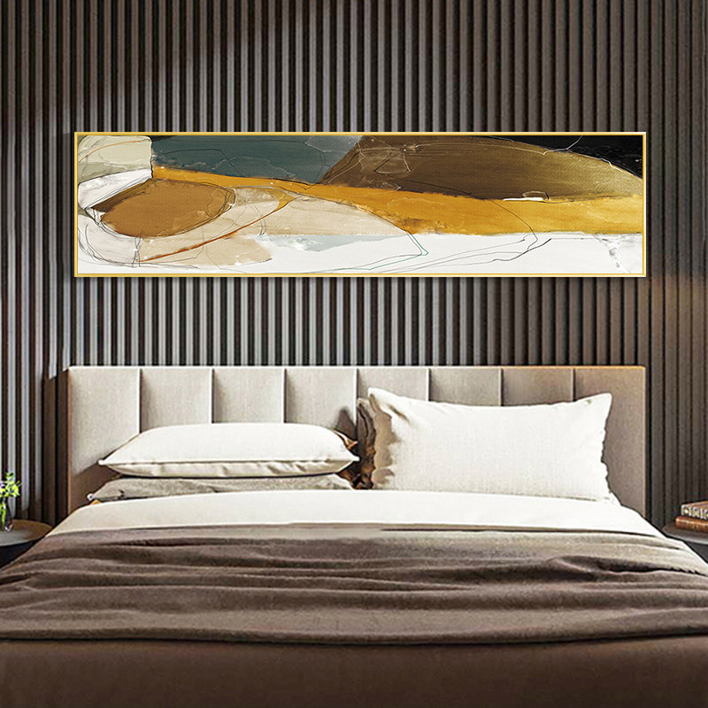 现代简约卧室装饰画主卧床头挂画油画房间抽象大气墙面壁画客厅画