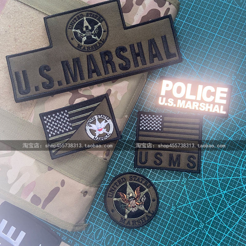贴章usmarshal识别美国联邦法警魔术战术背心贴章