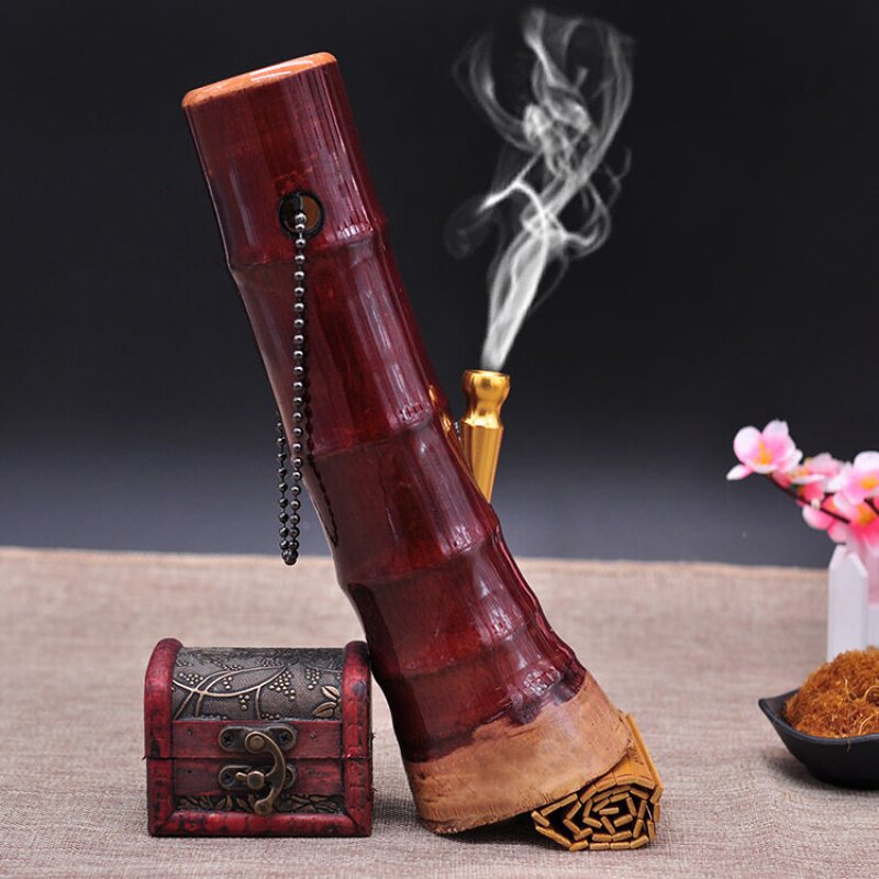 竹子云南湛江水烟筒老式烟斗天然手工烟斗