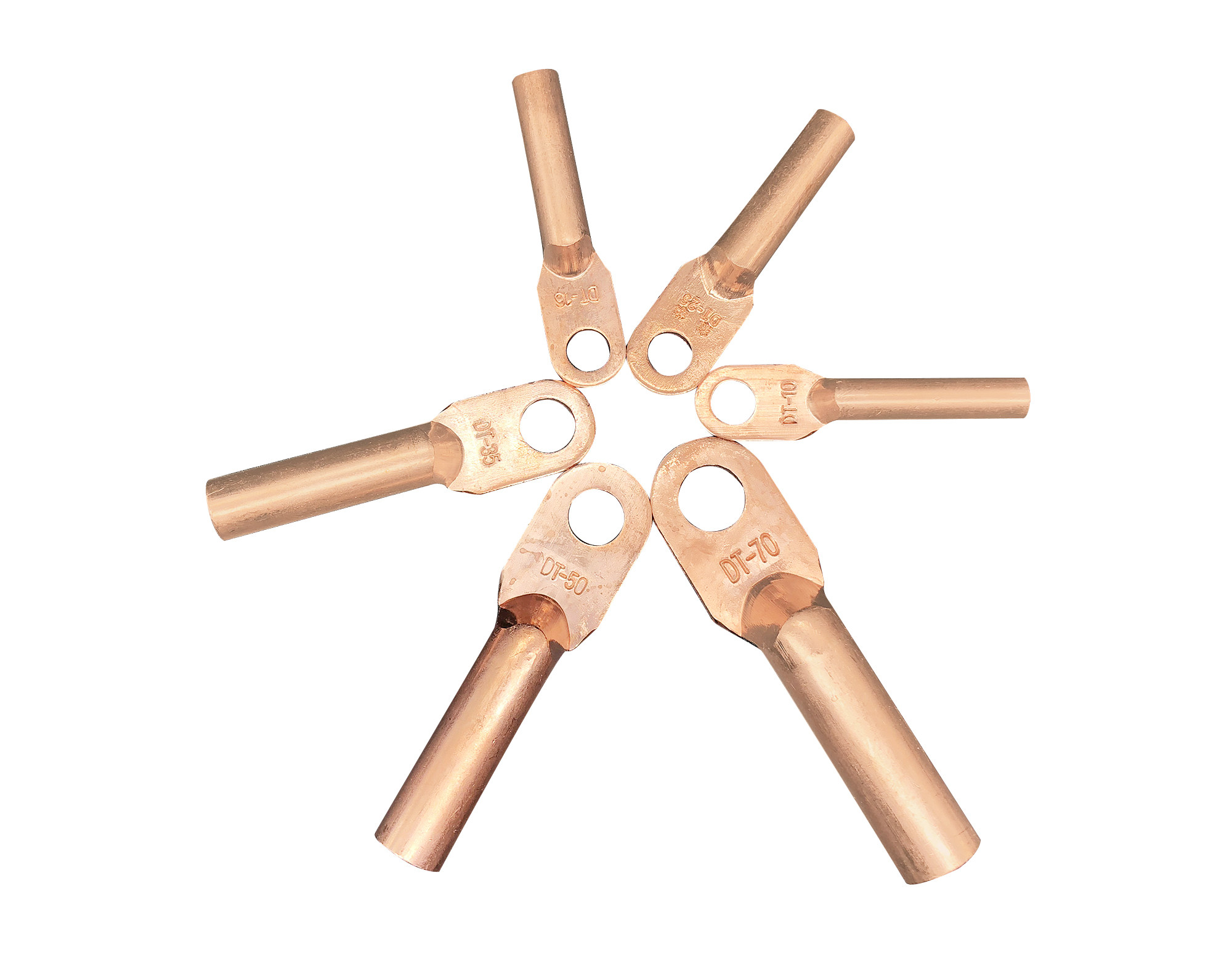 电线接头端子紫铜铜线耳铜鼻子电缆缆线直通单芯线