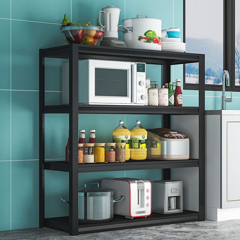 四层厨房置物架家用货架收纳落地式多层铁架架子厨房置物架