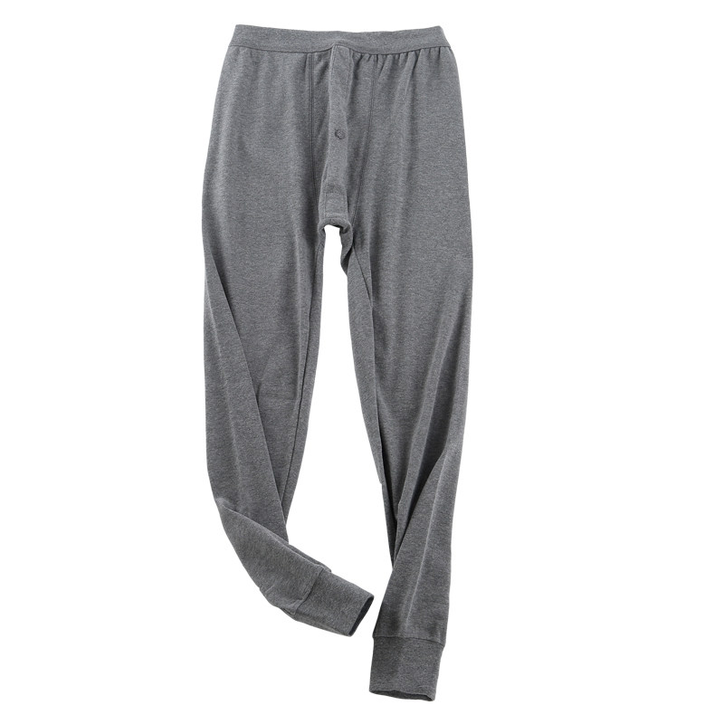 纯棉秋裤男薄款秋季修身保暖全棉寸裤棉毛毛线休闲裤