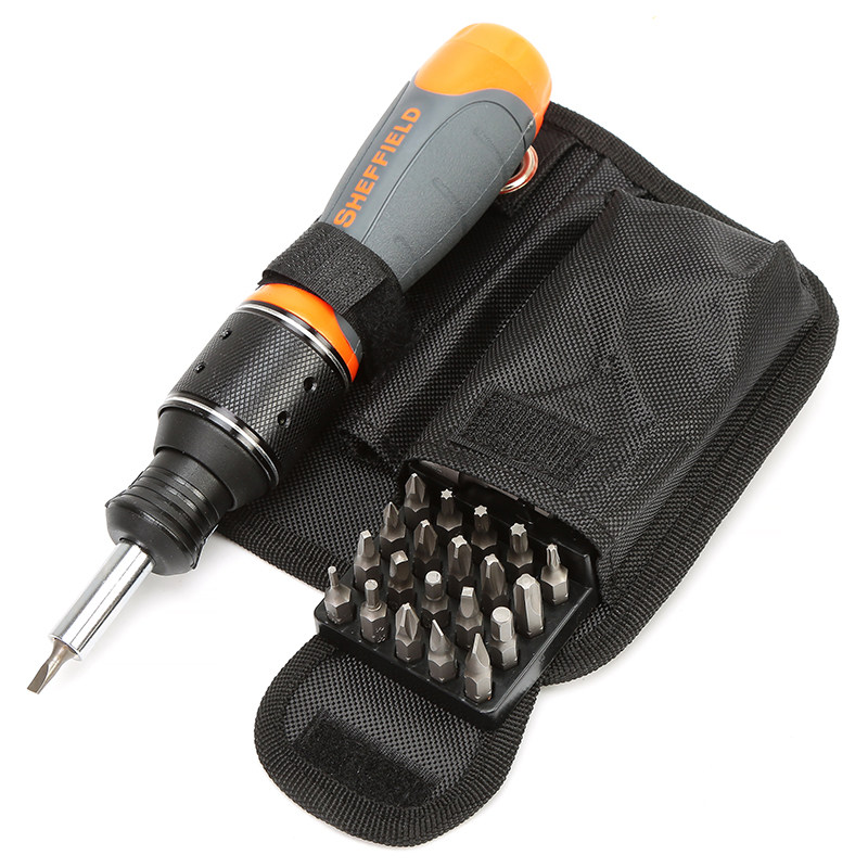 棘轮钢盾28件多功能六倍螺丝批组套双向螺丝刀批头棘轮螺丝批