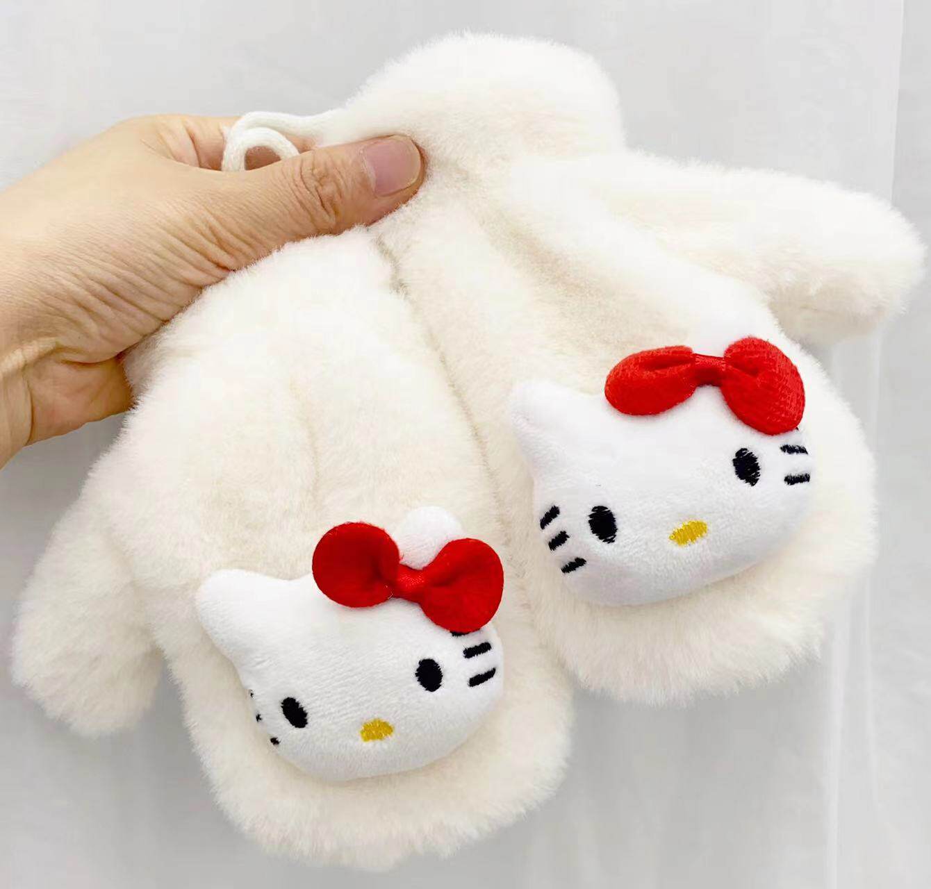 韩国儿童kt手套秋冬季宝宝女童加绒保暖男童手套