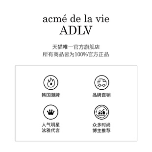 ADLV短袖黑白T恤纯棉韩国潮牌中长款宽松甜甜圈男孩男女同款