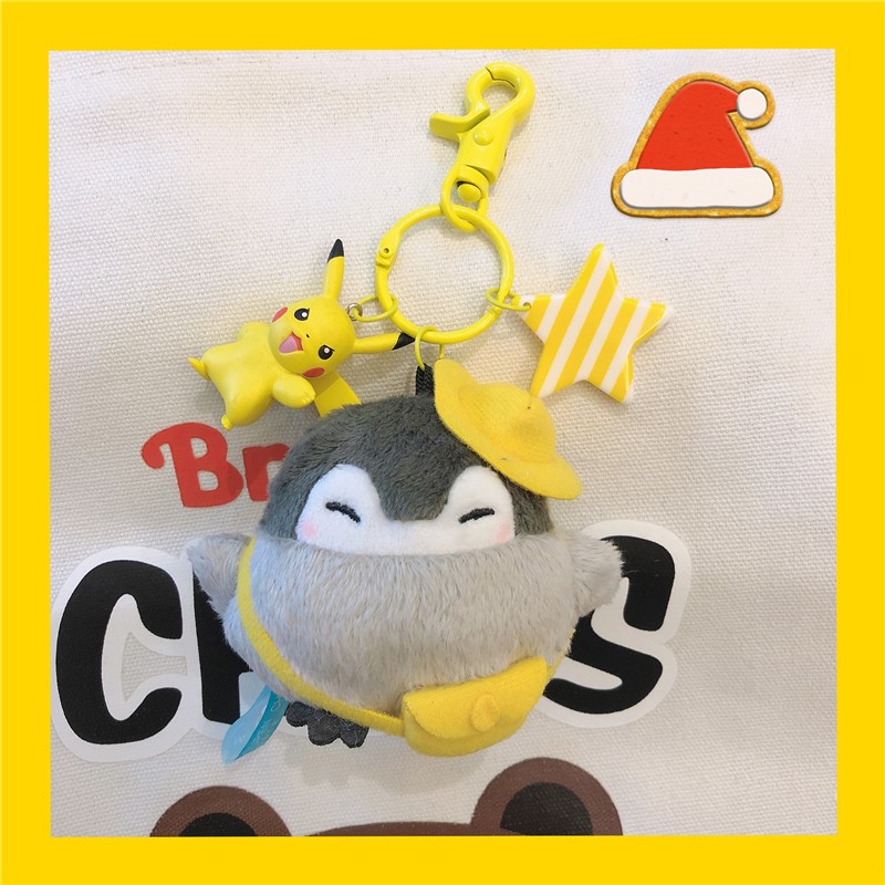 翟潇闻同款日系小企鹅钥匙扣挂件书包包包挂饰毛绒钥匙扣