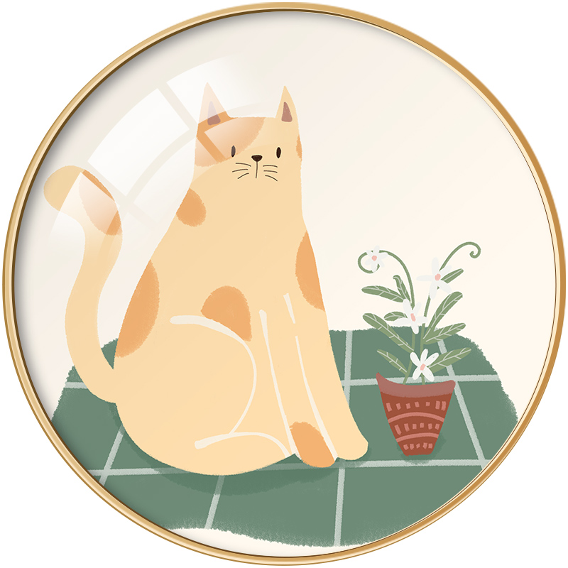 现代简约儿童装饰画可爱可爱猫猫咪餐厅客厅玄关壁画现代装饰画