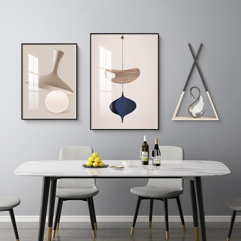 轻奢餐厅装饰画现代简约饭厅背景墙抽象挂画厨房餐桌墙面组合壁画