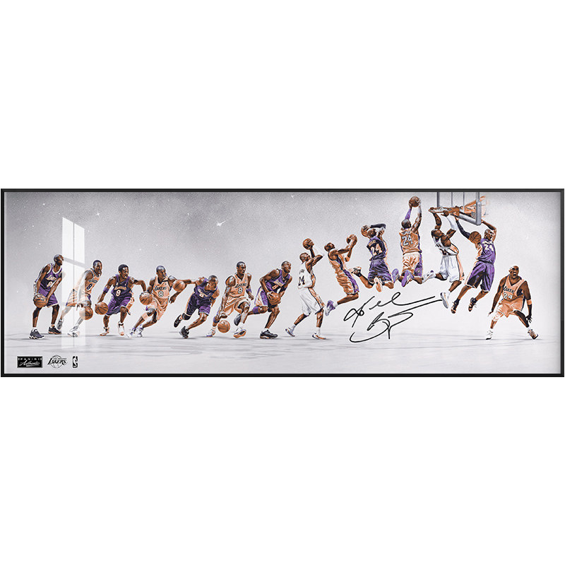 nba球星男孩卧室装饰画科比篮球轨迹挂画酒店宿舍横幅现代简约画