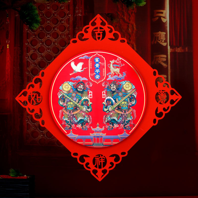 2023兔年新年春节单门门神门贴秦叔宝尉迟恭防水防盗门装饰画贴画