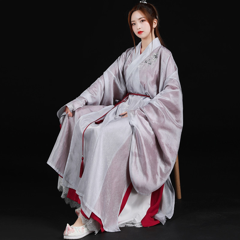 鸣皋堂可定制传统汉服男女通穿灰色直裰外衫汉服