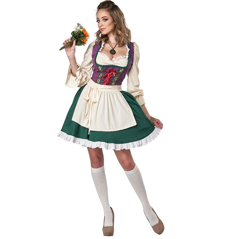 服装万圣节德国慕尼黑啤酒节民族传统舞台狂欢女仆儿童演出服