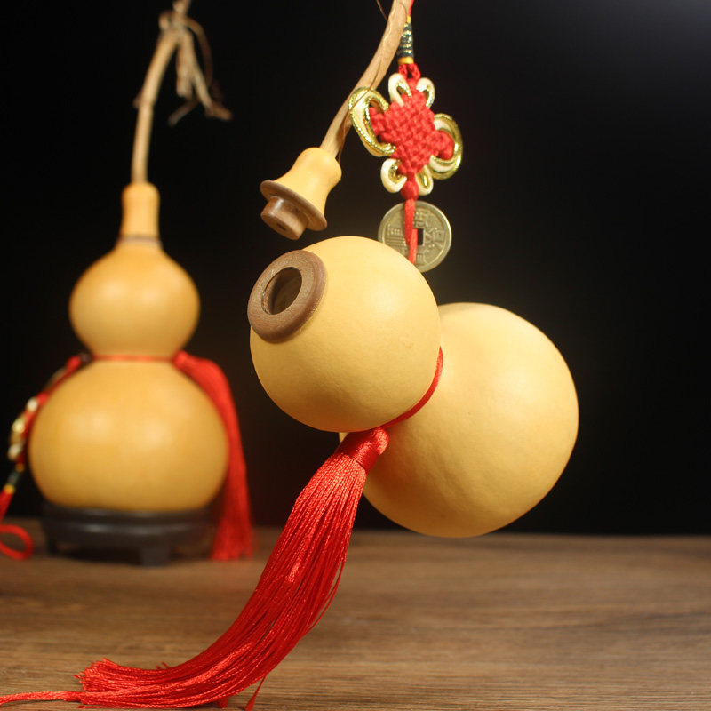 开口葫芦带龙头中国结挂件摆件镶口小号空心掏空无籽门对门真葫芦