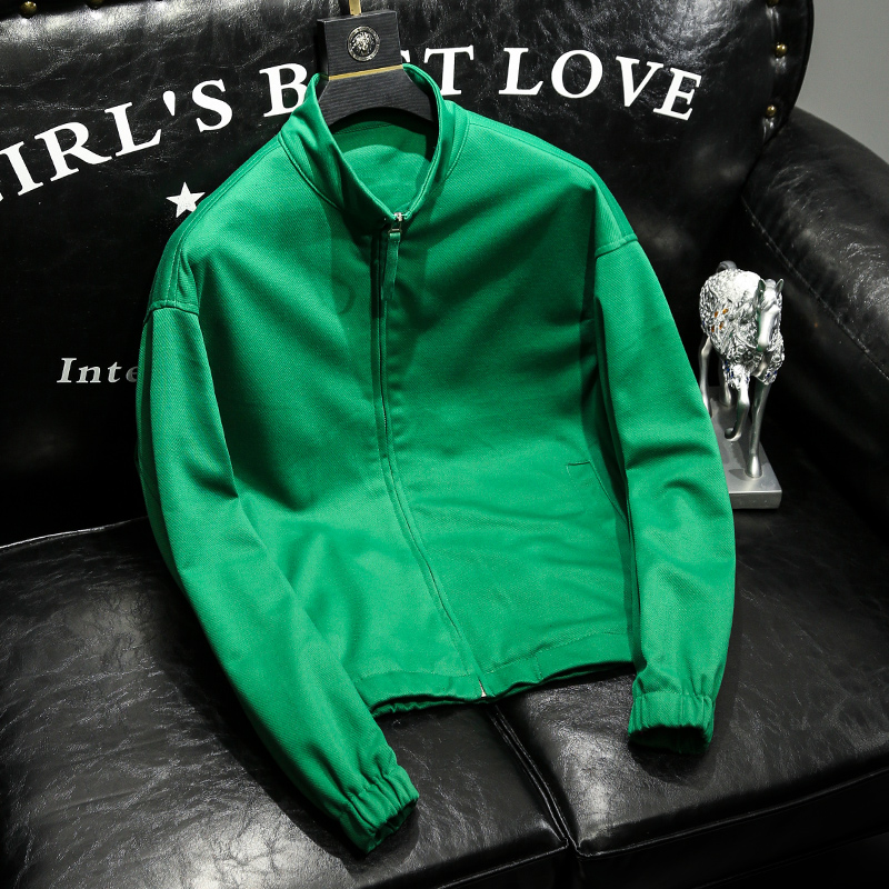 立领长袖夹克男欧洲站潮牌宽松休闲外套百搭时尚男装春秋新品外衣