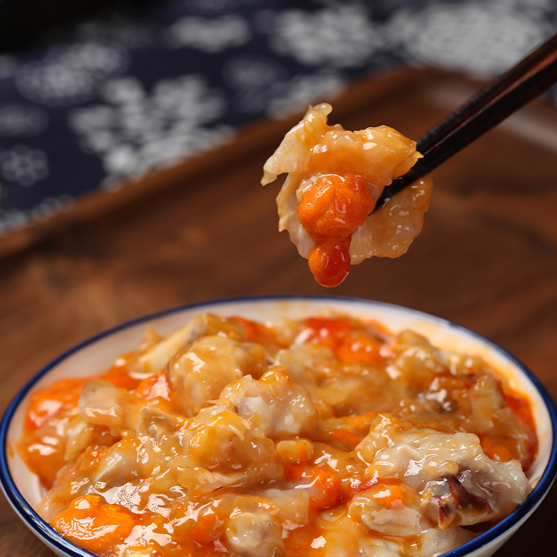 手作红膏蟹糊750g大桶桶装即食腌制海鲜蟹酱蟹类制品