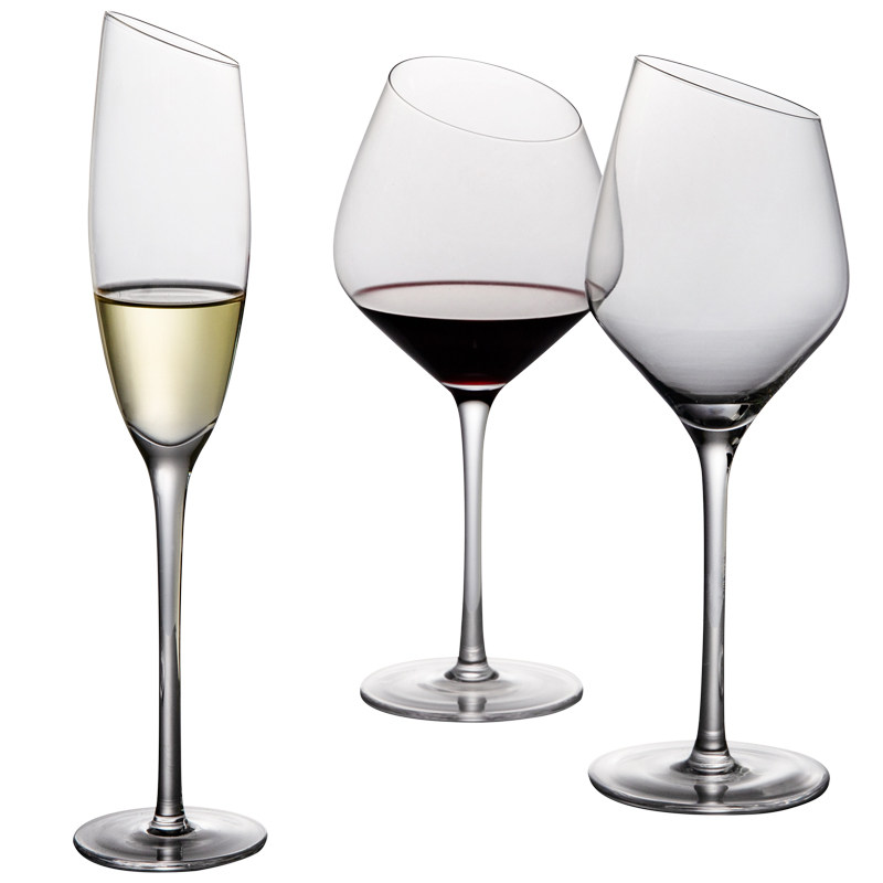 米立风物ins酒杯香槟杯红酒杯斜口高脚杯葡萄酒杯醒酒器红酒酒具