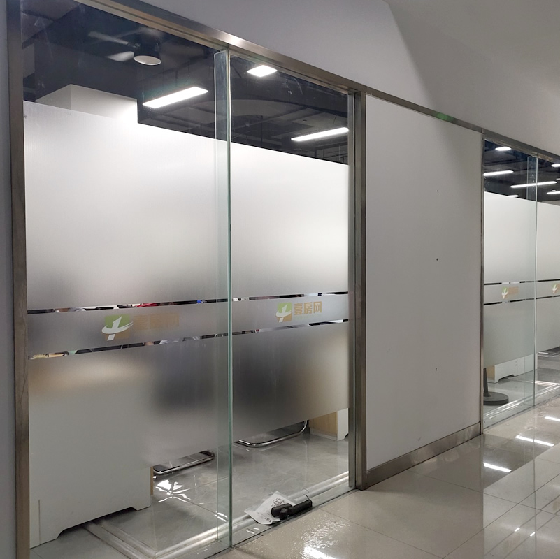 腰线磨砂贴纸办公室玻璃门镂空公司logo玻璃隐私瓷砖