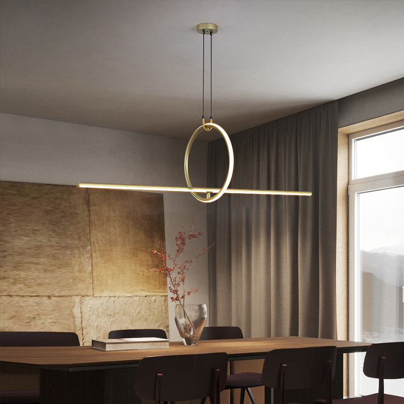 全铜北欧现代极简设计师简约餐厅饭厅吧台台灯餐厅吊灯