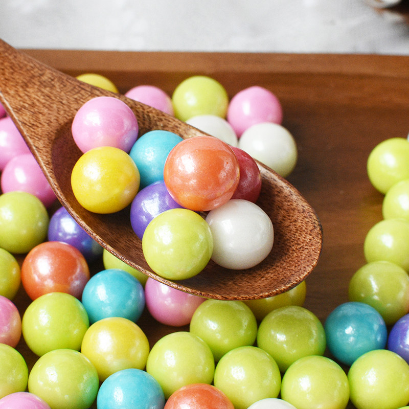 糖珠500g可食用生日蛋糕装饰摆件金珠银珠糖彩珠烘培材料烘焙珍珠