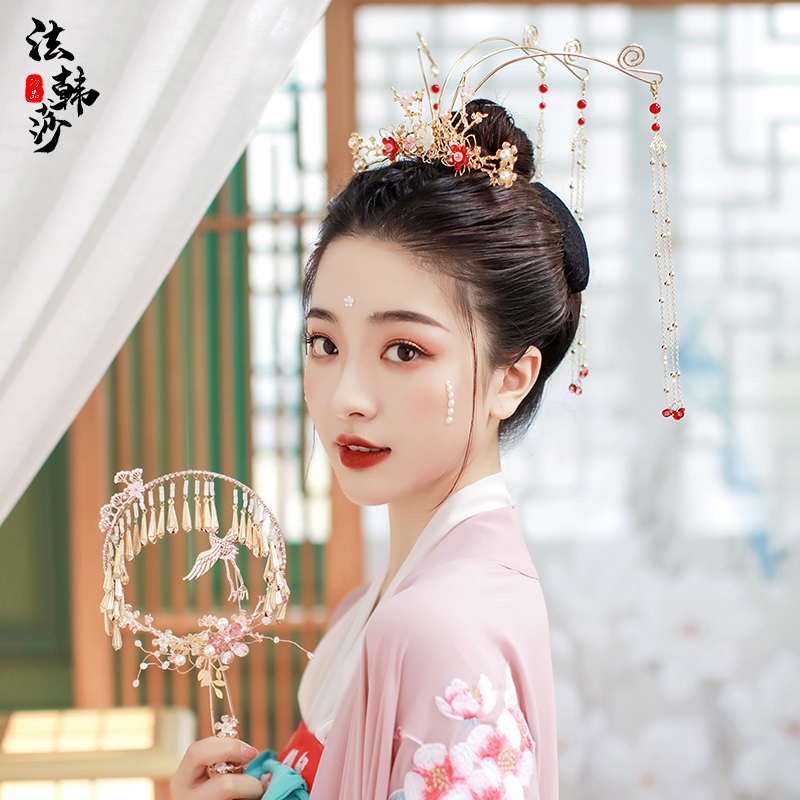 发冠女古风发饰古装流苏步摇一套发簪坦领头饰发饰