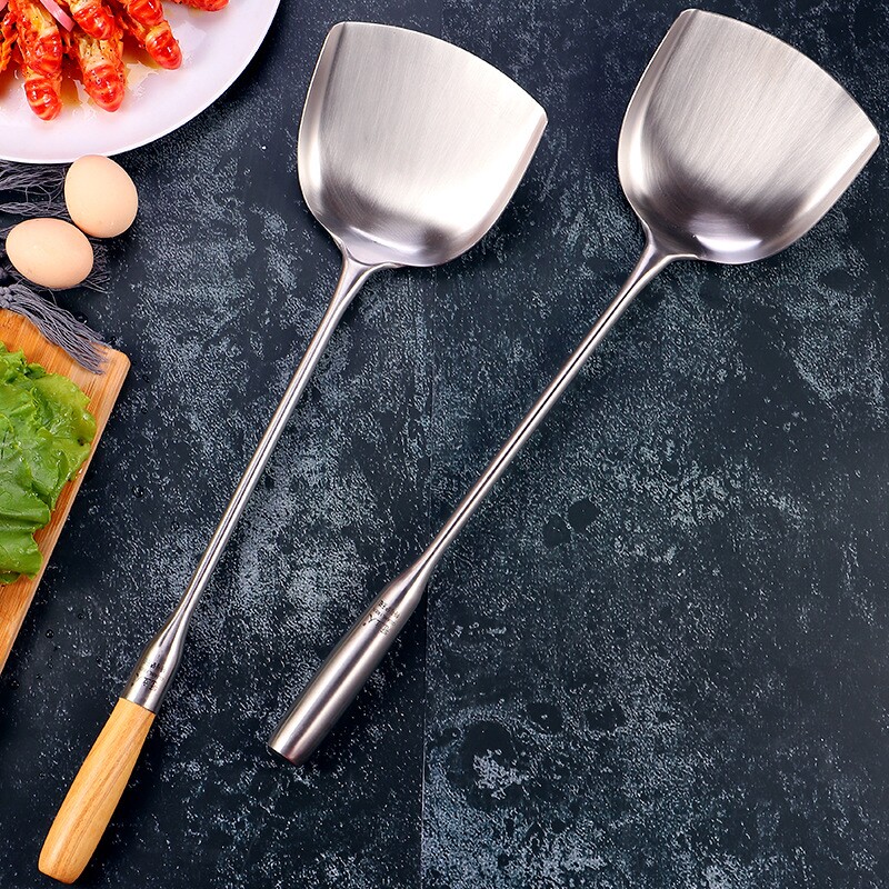 新款锅铲菜锅老式厨房防烫美观炒菜铲子加长锅铲