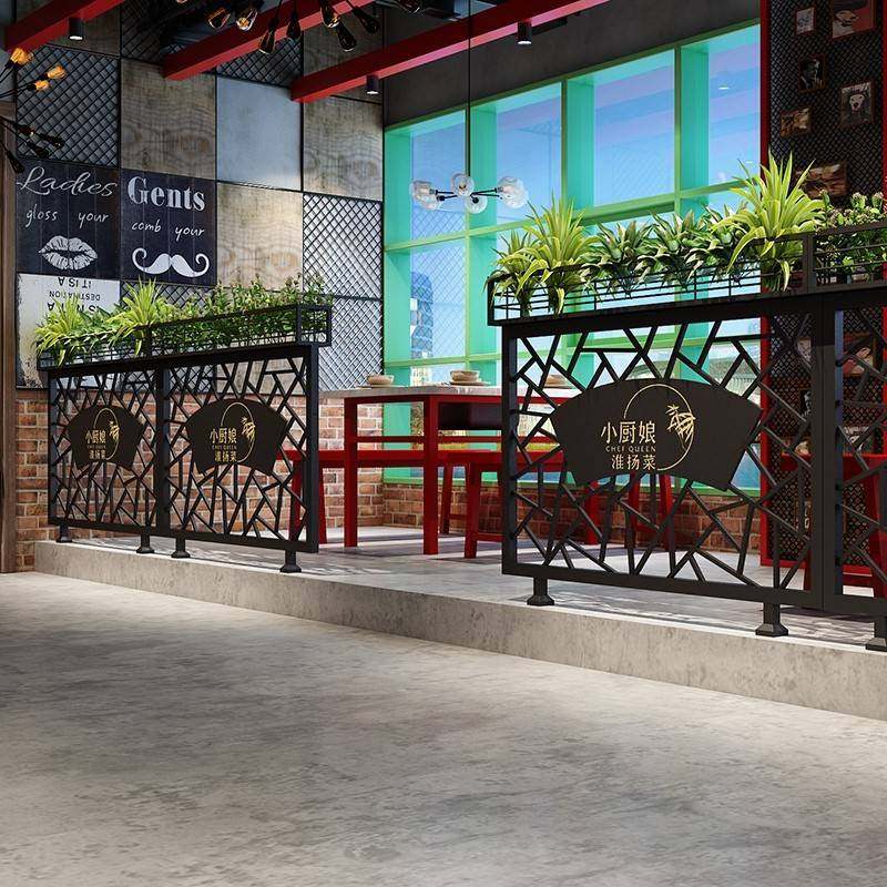 餐厅铁艺屏风隔断酒吧过道装饰护栏围栏烧烤办公屏风