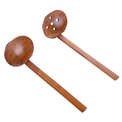 日式拉面汤匙木漏勺木质面勺面馆木汤勺家用小号韩式喝汤勺子木头