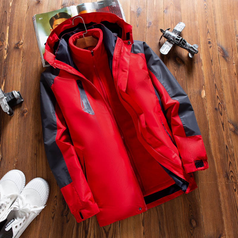 棉衣棉服冲锋衣男女冬季加厚三合一可拆卸潮牌登山滑雪服工作服男