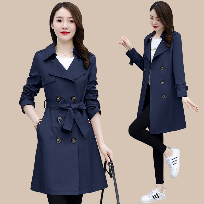 风衣女中中长小个子2022年秋装新款女装英伦风秋季风衣