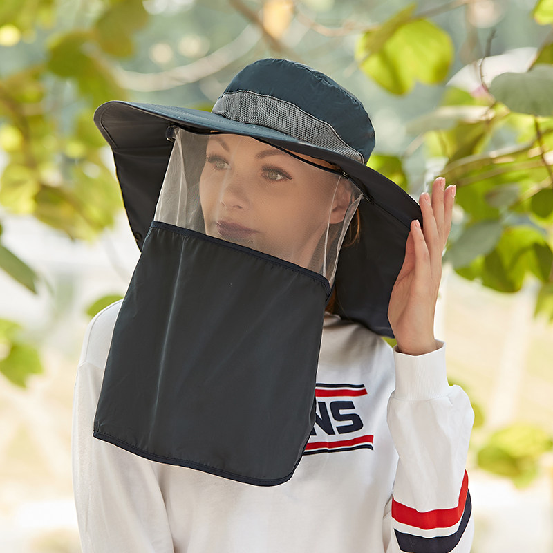 帽子防蚊遮脸学车防晒大帽沙滩折叠防紫外线韩版帽子