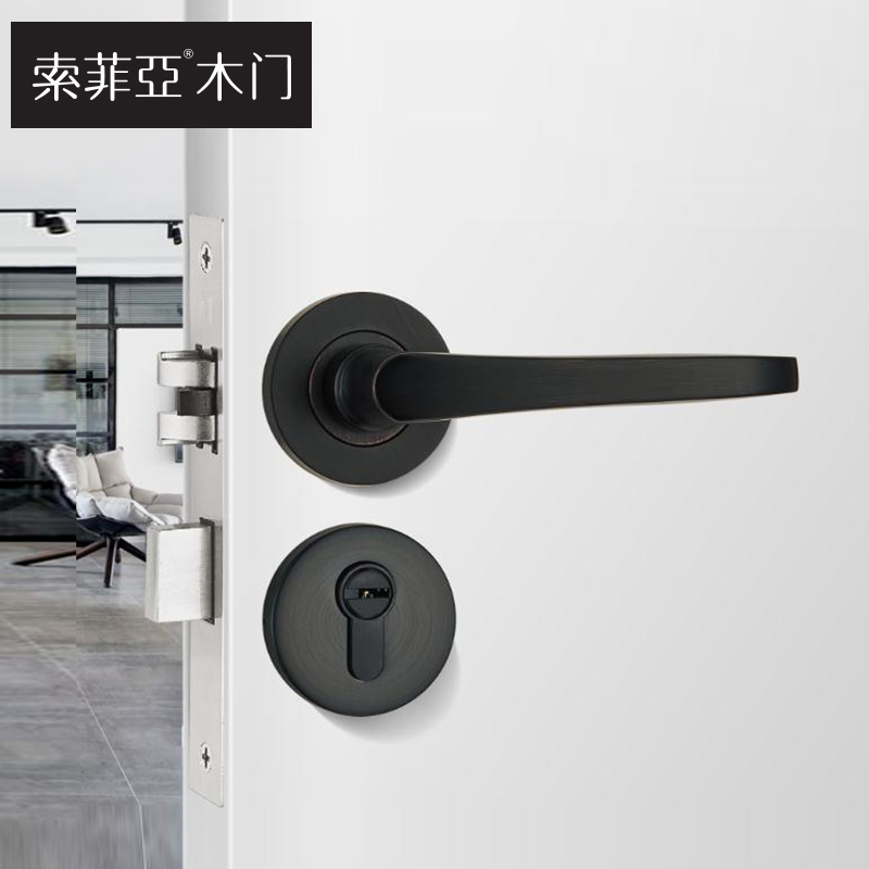 门锁索菲亚木门家用室内室内门卧室静音实木复合门