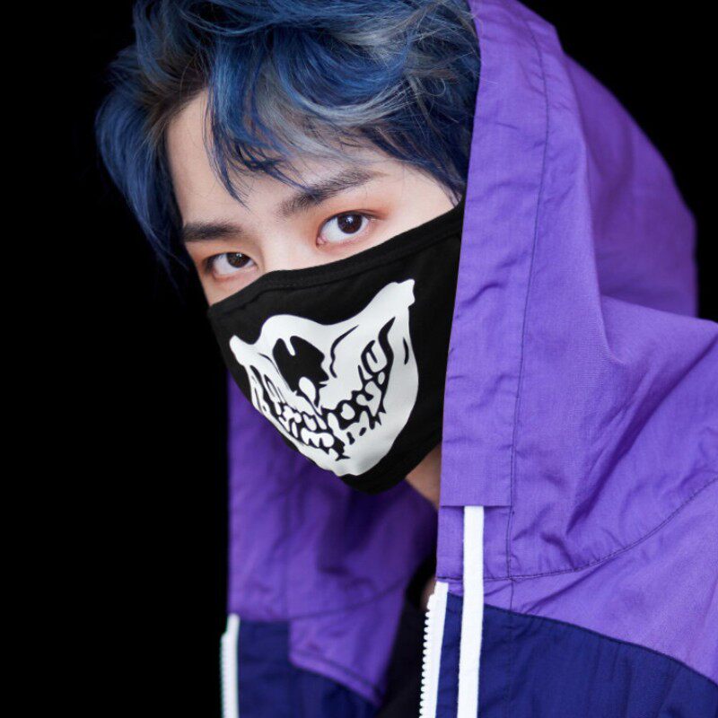 表情口罩骷髅面罩防风防晒防尘纯棉冬季保暖口罩