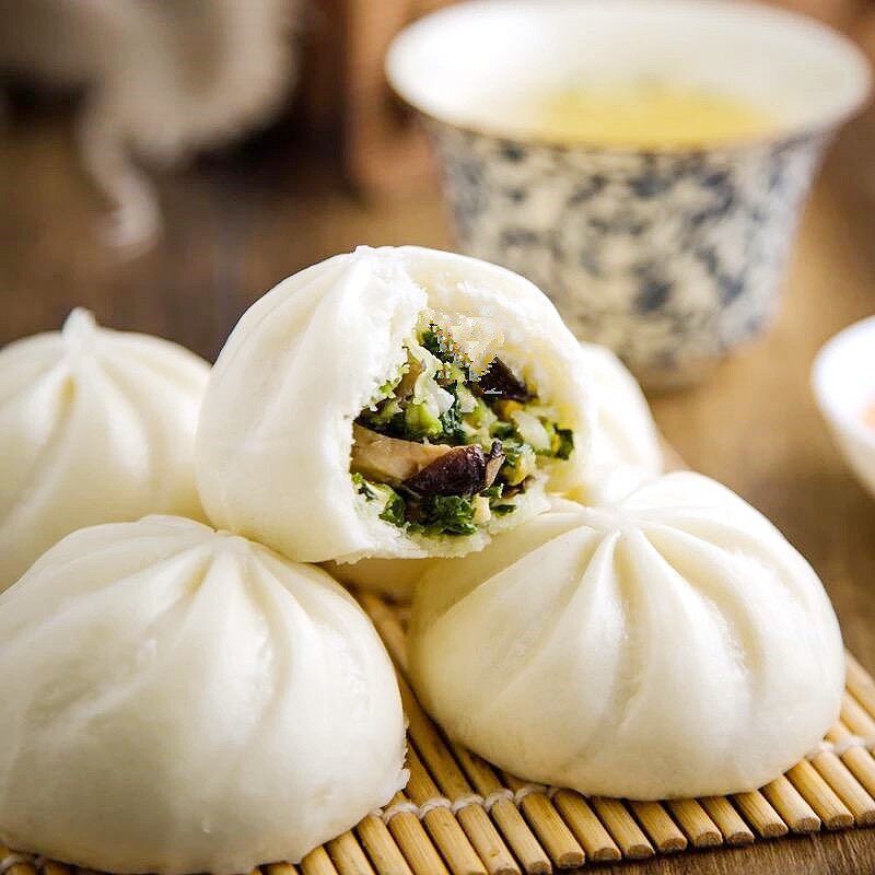 包邮安井香菇素菜包子720g素食儿童面点冷冻包点