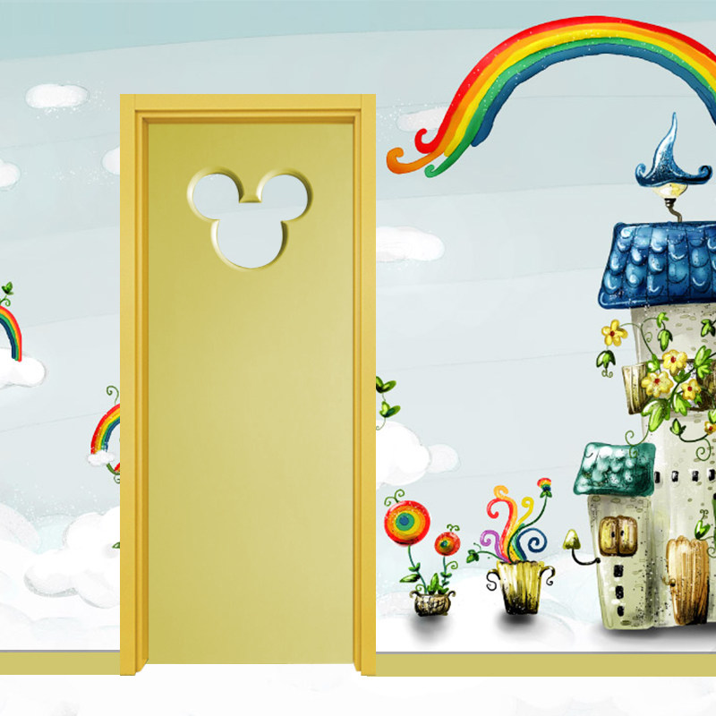 幼儿园门 幼儿园教室木门定做 厂家直销 卡通门 格子玻璃门 创意