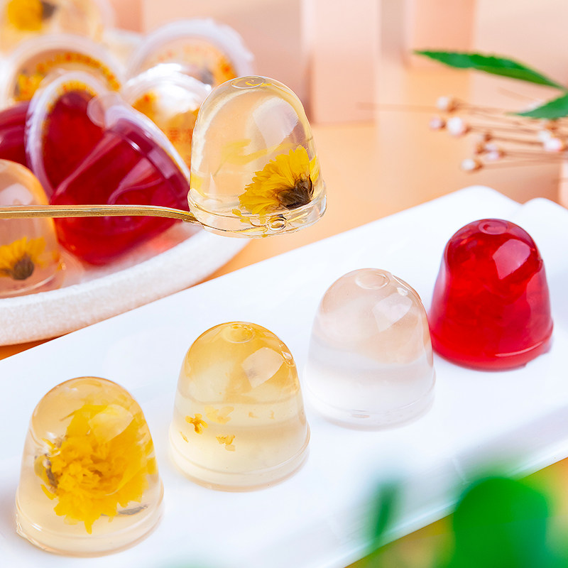 云南农业大学七彩云鲜花果冻玫瑰菊花茉莉桂花布丁果冻